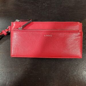 Lodis Vibrant Red Leather Wristlet